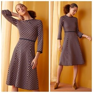 The Fold London Lambeth Knitted Dress Multicolored Jacquard Dress Size Small